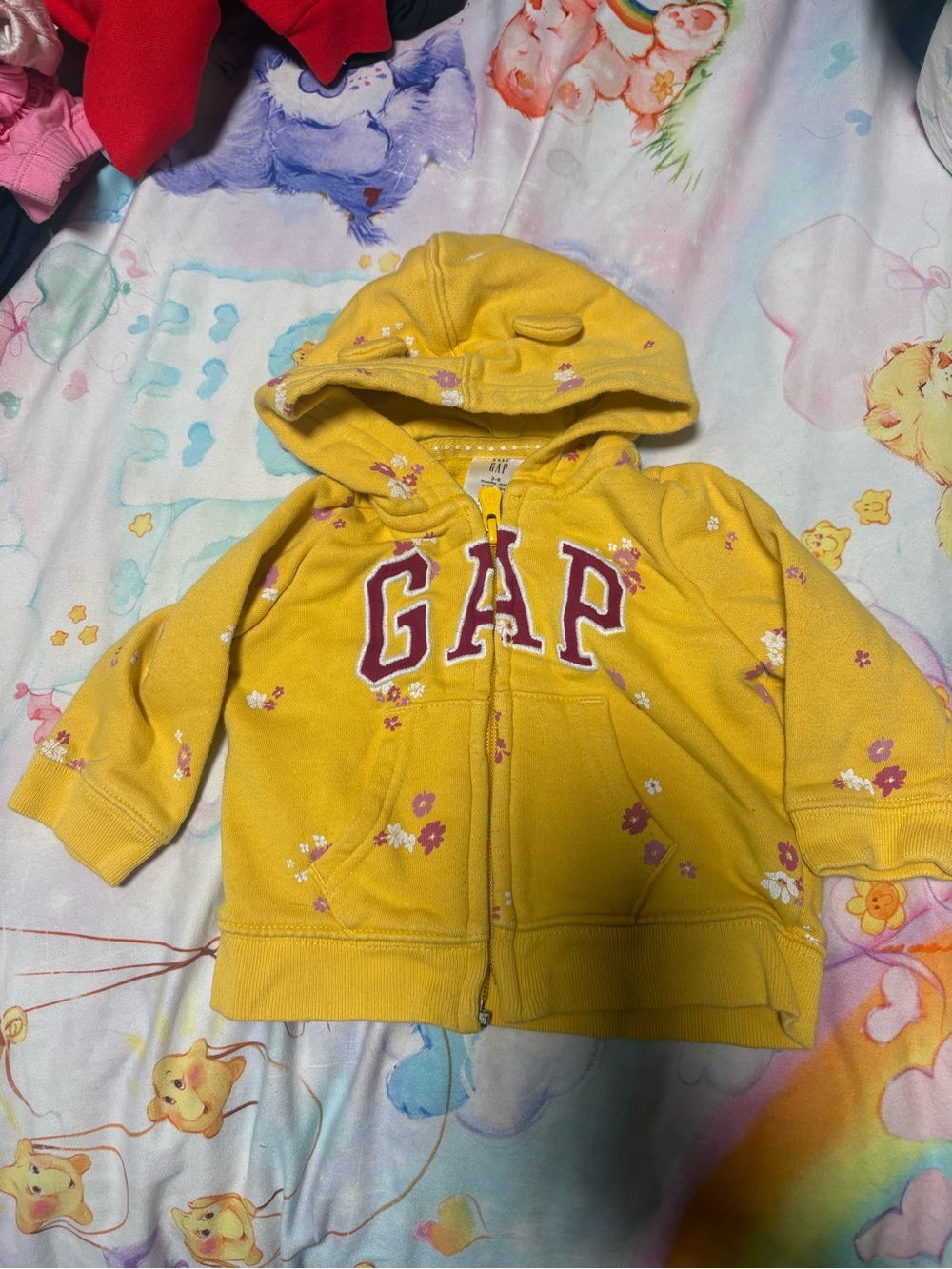 7/$30 GAP baby Yellow Floral Hoodie